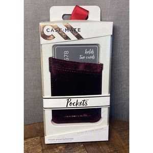 Case-Mate Stick On phone Credit Card Wallet POCKET  Burgundy